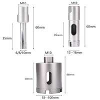 Foret de perçage humide Mo Zuan Modèle 01 60mm à paroi mince pour carrelage en verre, marbre et galets, avec poignée non revêtue