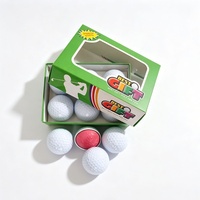 Bola Golf 3 Bagian Inti Karet Surlyn Berkinerja Tinggi dengan Logo dan Pola Cetak Khusus, Dilengkapi Kotak Hadiah Personal