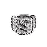 C & J Meilleure vente bague européenne et américaine pour homme nouvelle bague transfrontalière ailes dorées et aigle volant pour homme