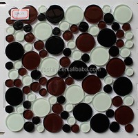 Médaillon rond Modèles de sol Carrelage de verre cristal pour cuisine/salle de bain Décoration murale