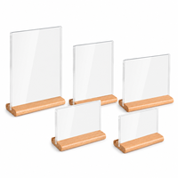 Support de menu rectangulaire en acrylique personnalisé, fait à la main, en bois, porte-photo pour restaurants de restauration rapide, hôtels, écoles, bureaux à domicile