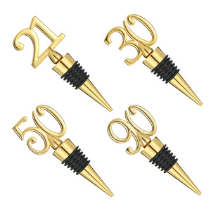 Digital <b>Wine</b> Stopper 30 40 50 60 70 Numbered Gold Metal Sealing Bottle Plug For <b>Wine</b> Champagne Birthday Gift - Product Image 3