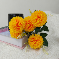 Chrysanthème Artificiel en Soie en Gros, 5 ou 9 Têtes, pour Décoration Maison et Mariage
