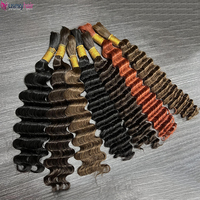 Extensions de cheveux humains en vrac pour tressage, bouclés, Super Double Drawn, pointes pleines, 3 ou 5 pièces, Cheveux Birmans, d'un seul donneur, Vente en gros