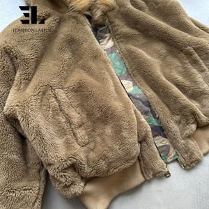 Giacca Bomber con <span class=keywords><strong>Cappuccio</strong></span> da Uomo LARSUR Personalizzata di Fabbrica Reversibile in Cotone Ripstop e Twill di Nylon Mimetico con Pelliccia Sintetica - Product Image 6