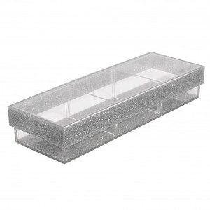Benutzer definierte Clear 3 Fächer <span class=keywords><strong>Lucite</strong></span> Divider Sectional <span class=keywords><strong>Tray</strong></span> - Product Image 3