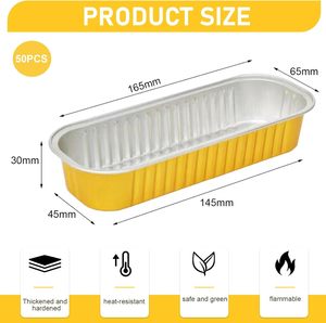 Mini Rectangular Loaf <b>Pans</b> with Plastic <b>Lids</b> 100pcs/pack 6.8oz Oven Safe Food Grade Custom Logo Cake & Cupcake Baking Containers - Product Image 2