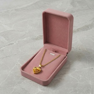 Caja de Embalaje de Joyería de Cuero de Lujo con Logotipo Personalizado al por Mayor para Collar de Perlas, Pulsera, Colgante, Pendientes, Anillo, Caja de Almacenamiento para Regalo - Product Image 3