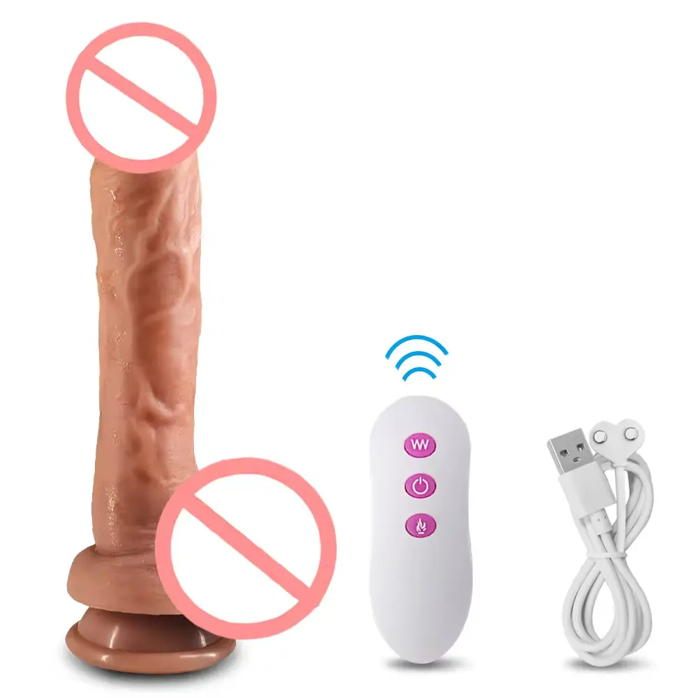 Draadloze Afstandsbediening Realistische Thuwing Dildo Vibrator Laag Siliconen Verwarming Penis Dildo 'S Seksspeeltjes Voor Volwassen Vrouwen Masturbator