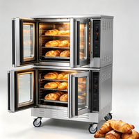 Four à convection commercial en acier inoxydable à double étage, four à air chaud pour la cuisson du pain, des pâtisseries et des gâteaux