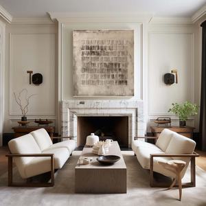 3D Textured Artisanal Wabi-Sabi Inspired Acrylic Painting on <b>Canvas</b> <b>Framed</b> Wall Art for Contemporary Apartment Spa Decor - Product Image 3