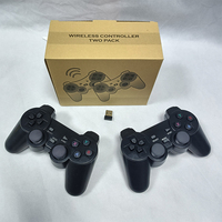 Manette de jeu noire 2,4 GHz pour PC, manette double pour PS2, manette sans fil