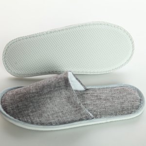Custom bedroom close toe linen <span class=keywords><strong>hotel</strong></span> slippers men bedroom slippers - Product Image 3