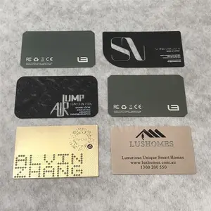 Bulk Businesscards Nome Tag Em Branco Preto Real Estate Metal 0.8mm Cartão De Aço Inoxidável