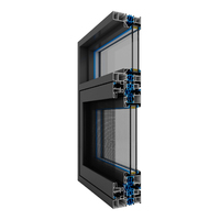 Puerta Plegable Moderna de Aluminio y Vidrio con Aislamiento Térmico, Resistente al Fuego y a la Humedad, Doble Acristalamiento, para Entrada Exterior y Balcón