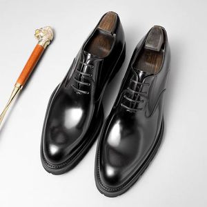 Zapatos de Vestir Formales de Cuero Vacuno Clásico de Alta Gama para Hombre, Zapatos de Cuero Sin Cordones Ligeros y Antideslizantes - Product Image 5