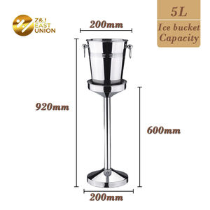 Grand <span class=keywords><strong>seau</strong></span> à glace en métal Antique argenté pour 6 bouteilles de Champagne Heinek, support en acier inoxydable - Product Image 2