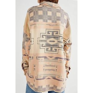 FOXA Sudadera de manga larga con estampado azteca para mujer, informal, étnica, de punto, mezcla de algodón - Product Image 2