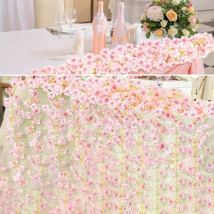 Guirlandes artificielles de fleurs de cerisier en soie pour décorations de plafond de mariage ou de maison, 8 pieds de long, style branche unique, style 1 - Product Image 2