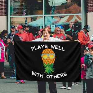 ธงสวนรูปสับปะรดกลับหัว ขนาด 3x5 ฟุต ทนทาน ผลิตจากโพลีเอสเตอร์ 100% สำหรับตกแต่งสวนทั้งภายนอกและภายใน - Product Image 5