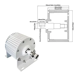 火星岩石1000W 500转/分50赫兹，带基础NdFeb PMG稀土永磁发电机24V 48v，用于DIY卧式风力发电机