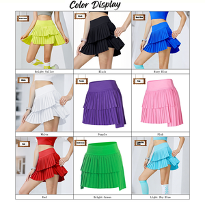 Dames volwassenen dubbel-laag geplooide nylon/kasjmier skort nep tweedelig met zak ademend pickleball tennisrok anti-afwijdering - Product Image 3