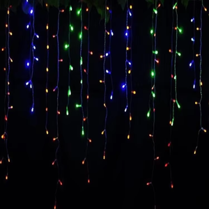Outdoor Waterproof 16-Light <strong>LED</strong> Icicle <strong>RGB</strong> PVC Lamp <strong>Strings</strong> 3M 100Led for Christmas Tree Party Solar Powered Indoor/Outdoor Use - Product Image 1