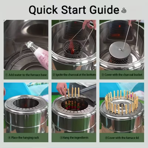 <span class=keywords><strong>Barbecue</strong></span> et <span class=keywords><strong>foyer</strong></span> extérieur - Grand poêle multifonction en acier inoxydable, four <span class=keywords><strong>vertical</strong></span> sans fumée pour cuisson au bois et chauffage intérieur/extérieur - Product Image 6