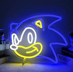 Enseigne lumineuse néon personnalisée LED Sonic, figurine anime, blanc chaud, intensité réglable, garantie 1 an, pour décoration murale de boîte de nuit et décorations de fête - Product Image 4