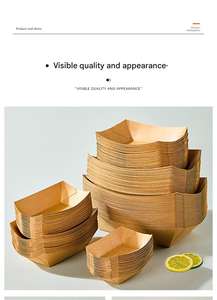 Cajas de Embalaje para Llevar Comida, Desechables, Ecológicas, Hechas con Materiales Reciclados, para Hamburguesas y Papas Fritas, de Papel Kraft, en Forma de Barco, con Tapa Abierta - Product Image 4