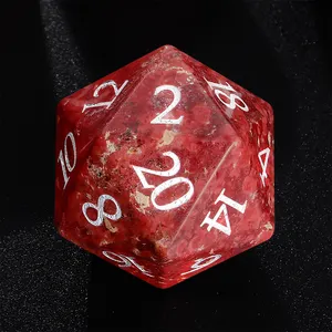 Factory Wholesale Custom Gemstone Sharp Edge DnD Dice Set 7 Die Polyhedral DND Dice Set For Role Playing Games Dice D D Red
