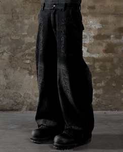 Streetwear personnalisé délavé vintage pantalon en denim surdimensionné baggy brodé pour hommes pantalon jean denim pour hommes - Product Image 2