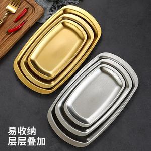 Stainless Steel Serving Tray Rectangular Flat Plate For Hotel Meals Coffee Tea Snacks - Product Image 2
