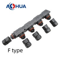 Conector de Cable LED con Fijación por Tornillo, Tipo L/T/X/H/F, 1 Entrada y 2/3/4/5 Salidas, Impermeable IP68, Conector de Cable de Alimentación para Cableado de Iluminación LED