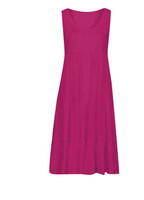 Robe d'été décontractée en maille pour femme, sans manches, en mousseline de soie, couleur unie blanche, grande taille, pour la plage, vente en gros S0548