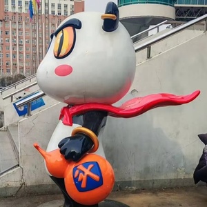 Escultura de Resina y Fibra de Vidrio de Diseño Personalizado, Tema de Animal de Dibujos Animados Creativo, <span class=keywords><strong>Panda</strong></span> Borracho de Bienvenida para Exhibición en Centros Comerciales y Bares - Product Image 2