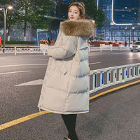 Manteau d'hiver épais et chaud pour femmes, col en fourrure, veste longue à capuche pour femmes
