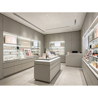 Meubles de magasin de cosmétiques modernes pour la vente de produits de soin de la peau, organisateur de parfums, étagère avec éclairage LED, présentoir de maquillage sur pied