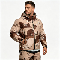 Veste coupe-vent camouflage courte pour homme, personnalisée, légère, en polyester et nylon, zippée, imperméable, coupe-vent, pour la pêche en plein air, à capuche