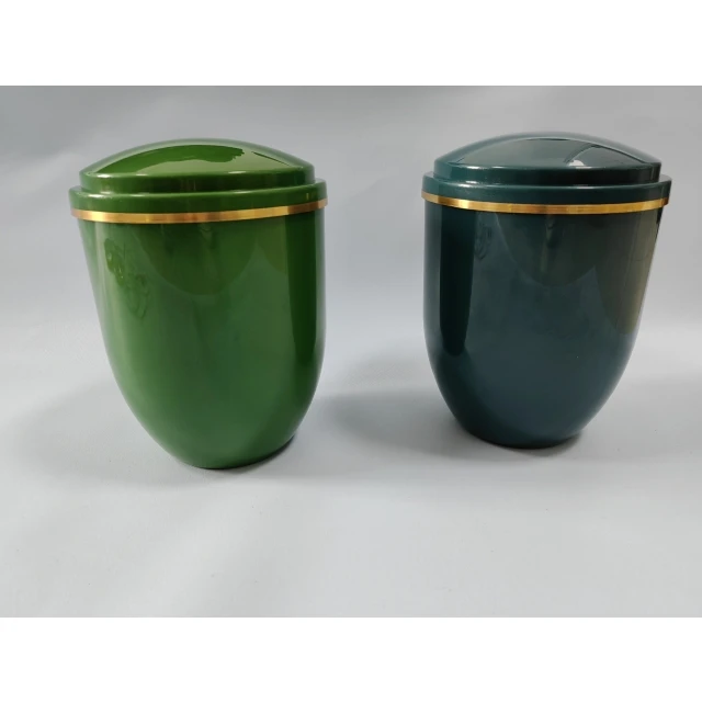 Bule And Green color With White Flash Point Funeral Ash Urn For Cremation Products