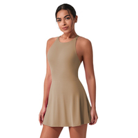 Rok Tenis Wanita Berkualitas Tinggi, Lipit, Atletis, Tanpa Lengan, Elastis Tinggi, Cepat Kering, Spandex/Nilon, Slim Fit, Untuk Olahraga Musim Panas