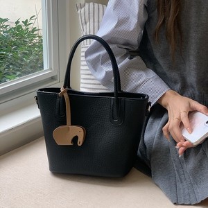 Korean Style Tote Bag Fog Blue Horizontal <b>Square</b> Magnetic Buckle Zippered Pocket Everyday Outfits Spring 2025 - Product Image 2