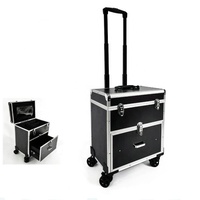 Chine étui de barbier de qualité supérieure mettre Logo noir mallette de barbier en aluminium de qualité supérieure Offre Spéciale valise de coiffeur