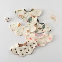 Serviette coréenne double usage en coton pour bébé, absorbante et respirante, motif vague florale 360° HYTO80