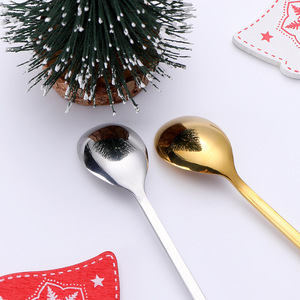 Stainless steel Christmas tableware, Christmas tree coffee spoon pendant, <b>dessert</b> <b>fork</b> spoon, stirring spoon gift set, souvenir - Product Image 4