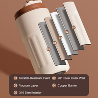 Taza de café de invierno termo de acero inoxidable al vacío de doble pared portátil personalizada, Taza Termo Digital con pantalla de temperatura Led