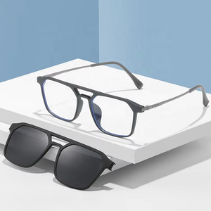 New đúp chùm Titanium khung quang học với Magnetic Clip on tac phân cực Kính mát ống kính UV400 thể thao kính cho nam giới 9715 - Product Image 1