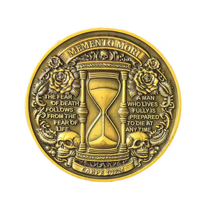 Gaya antik Memento Mori lencana koin medali pengingat Spiritual seni Gotik Koleksi peringatan tantangan koin - Product Image 3