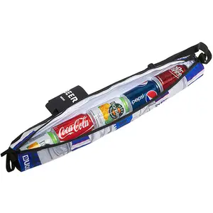 Customized Polyester 6 Can Tube Cooler, Beer Can Cooler Bag / Holder with Shoulder Strap