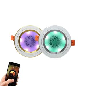 Alta calidad 4IN ronda RGB empotrada de cambio de Color de Control APP <span class=keywords><strong>altavoz</strong></span> LED Bombilla de música inteligente de la <span class=keywords><strong>Downlight</strong></span> - Product Image 1